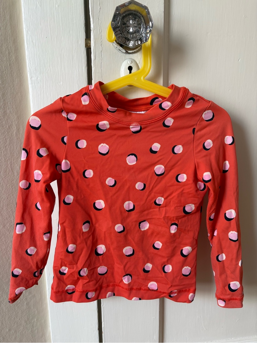 Hanna Andersson Coral Red Polka Dot Rashguard